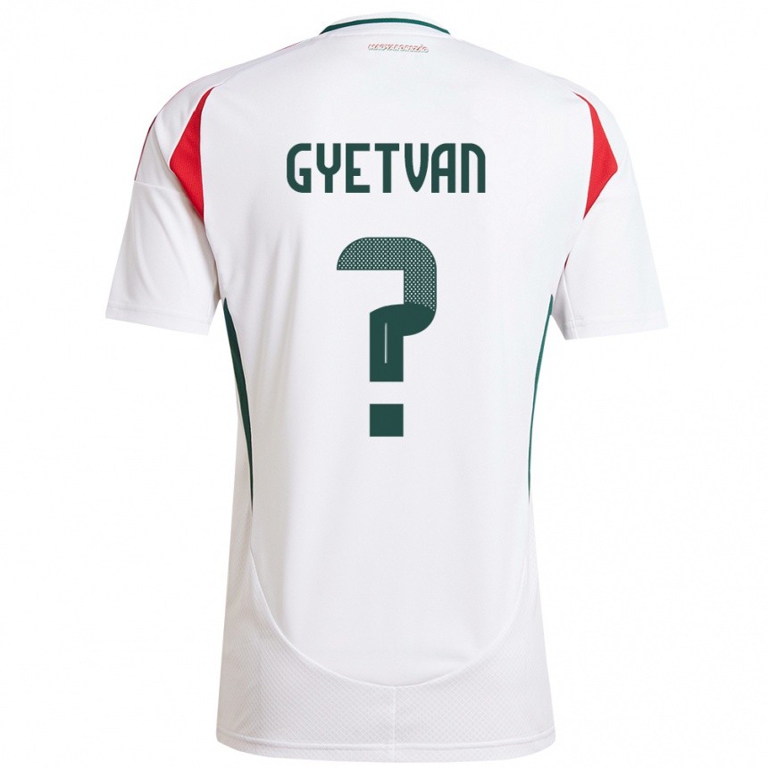 Kids Football Hungary Márk Gyetván #0 White Away Jersey 24-26 T-Shirt Uk