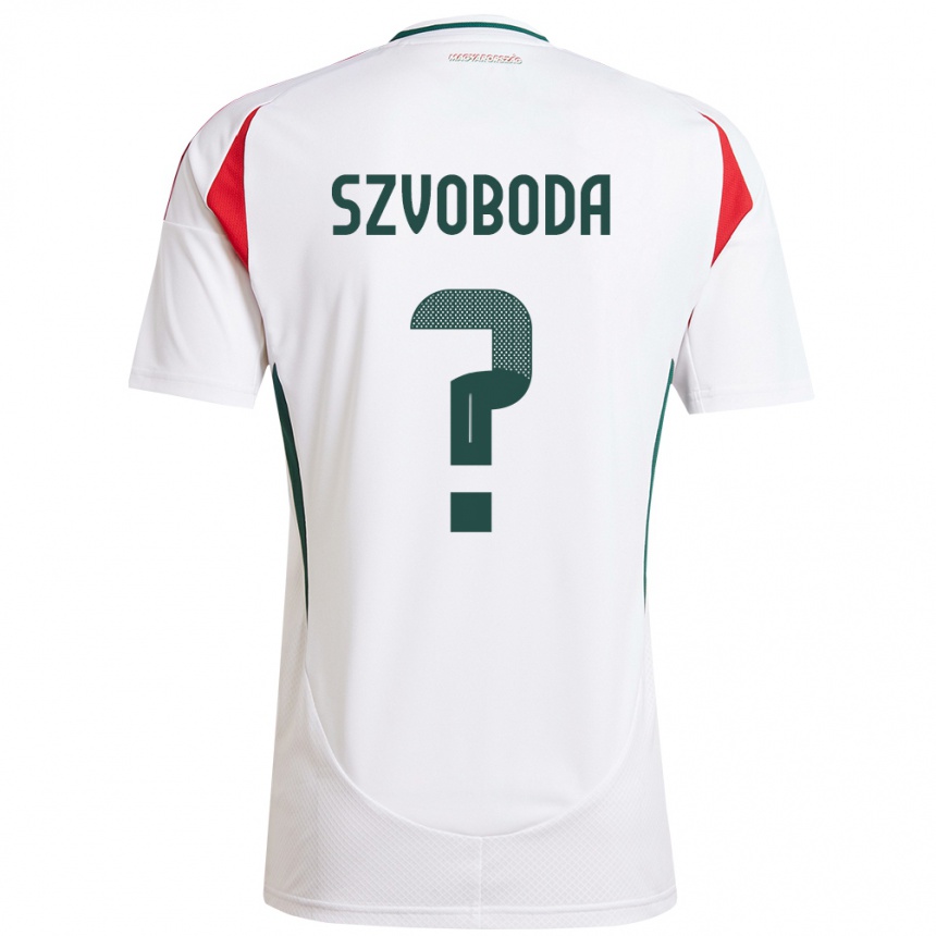 Kids Football Hungary Dániel Szvoboda #0 White Away Jersey 24-26 T-Shirt Uk