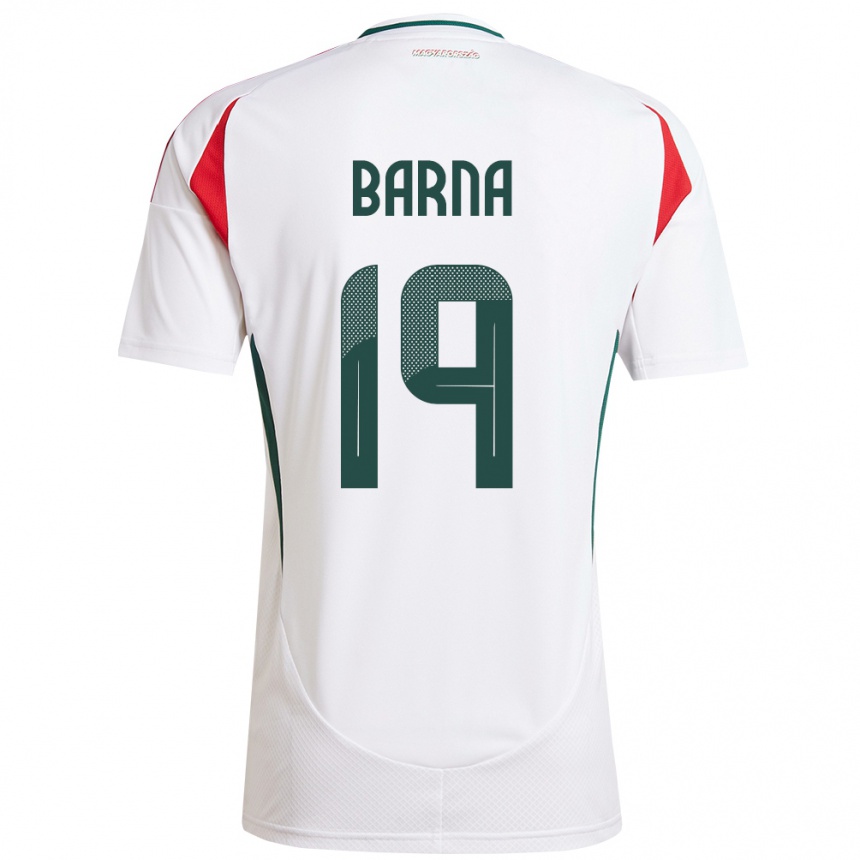 Kids Football Hungary Daniel Barna #19 White Away Jersey 24-26 T-Shirt Uk