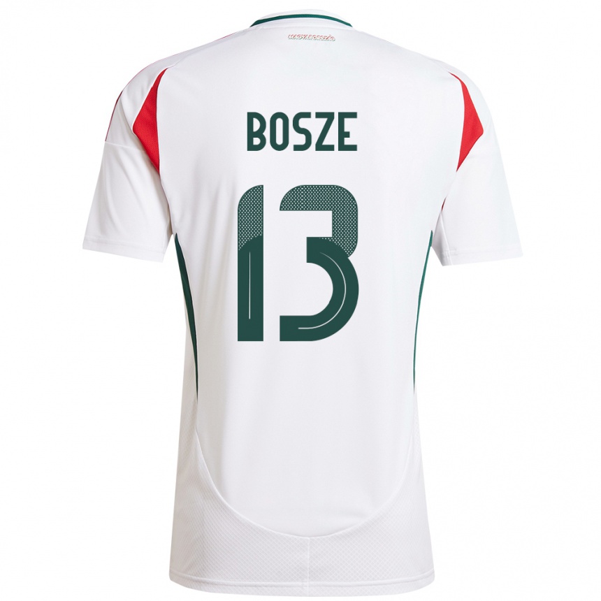 Kids Football Hungary Levente Bősze #13 White Away Jersey 24-26 T-Shirt Uk