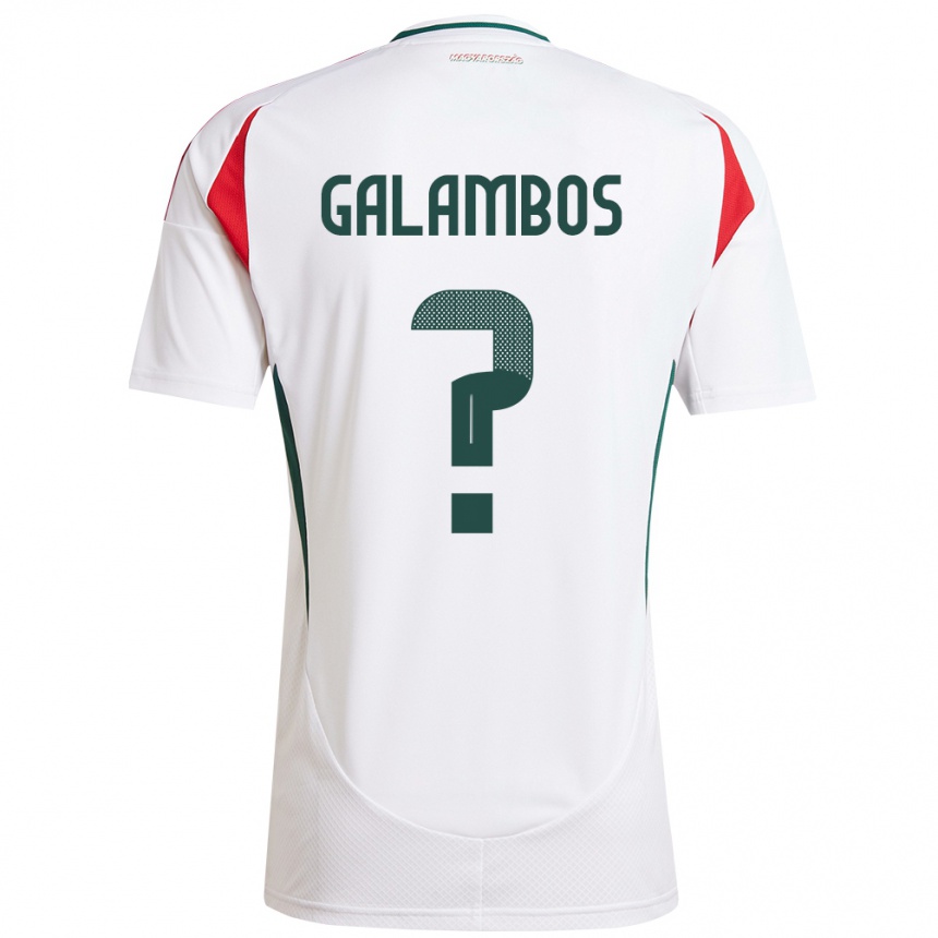 Kids Football Hungary János Galambos #0 White Away Jersey 24-26 T-Shirt Uk