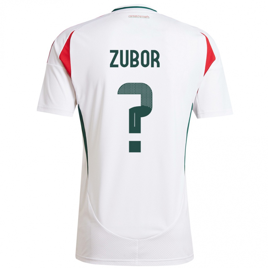 Kids Football Hungary Ádám Zubor #0 White Away Jersey 24-26 T-Shirt Uk