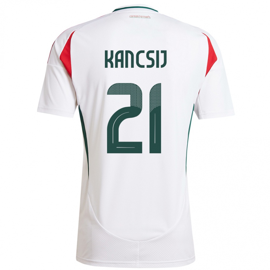 Kids Football Hungary Artúr Kancsij #21 White Away Jersey 24-26 T-Shirt Uk