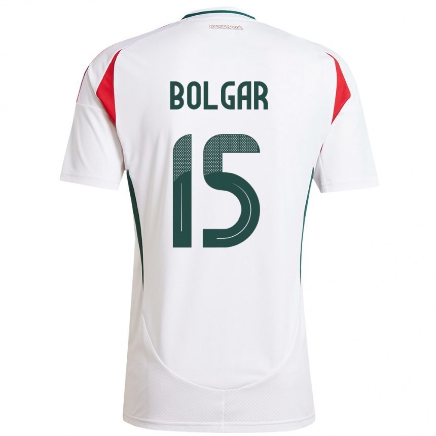 Kids Football Hungary Botond Bolgár #15 White Away Jersey 24-26 T-Shirt Uk