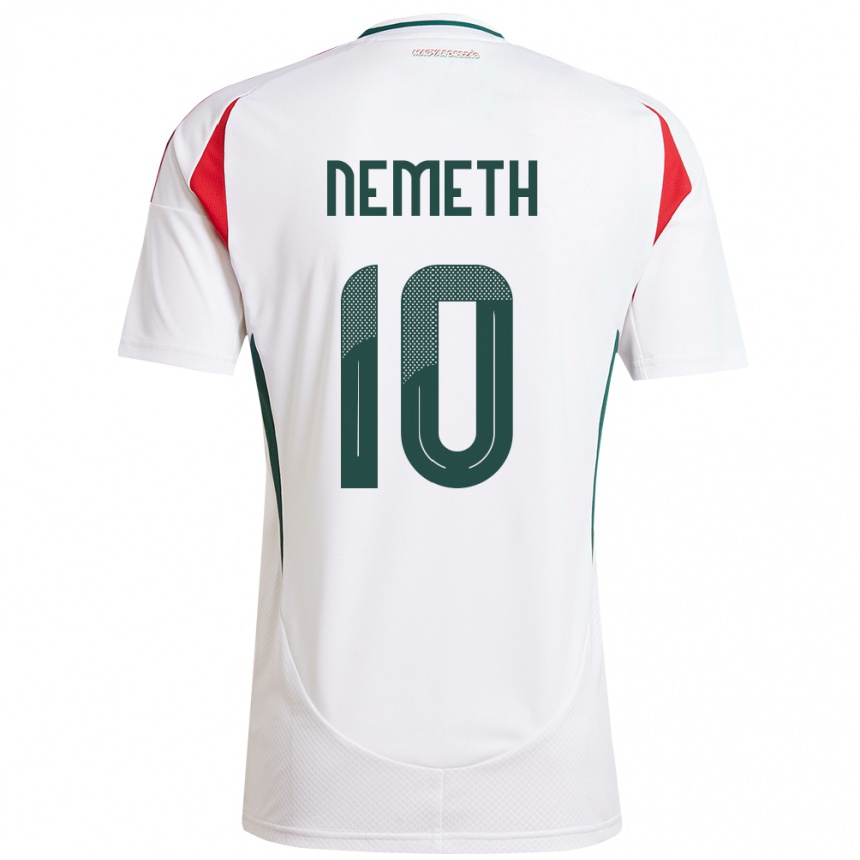 Kids Football Hungary Hunor Németh #10 White Away Jersey 24-26 T-Shirt Uk