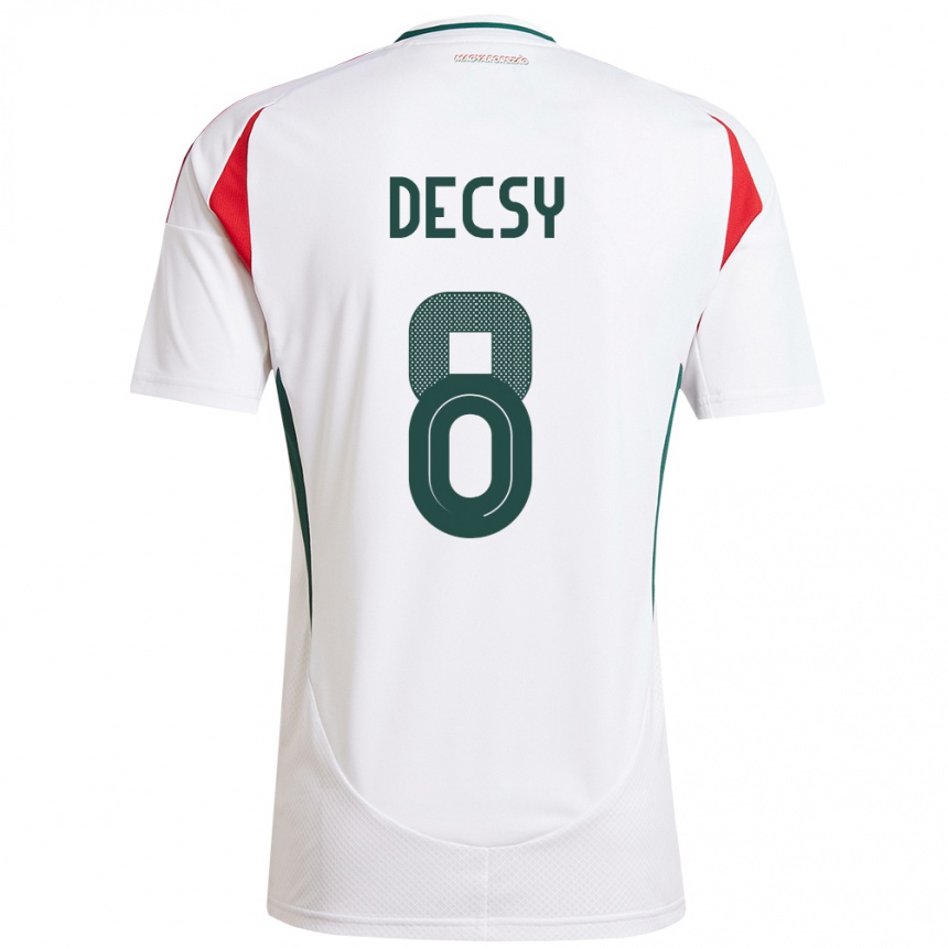 Kids Football Hungary Ádám Décsy #8 White Away Jersey 24-26 T-Shirt Uk