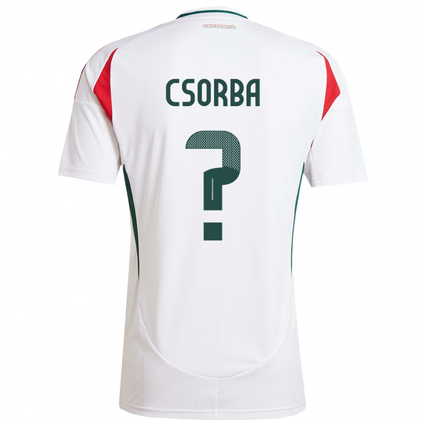 Kids Football Hungary Noel Csorba #0 White Away Jersey 24-26 T-Shirt Uk