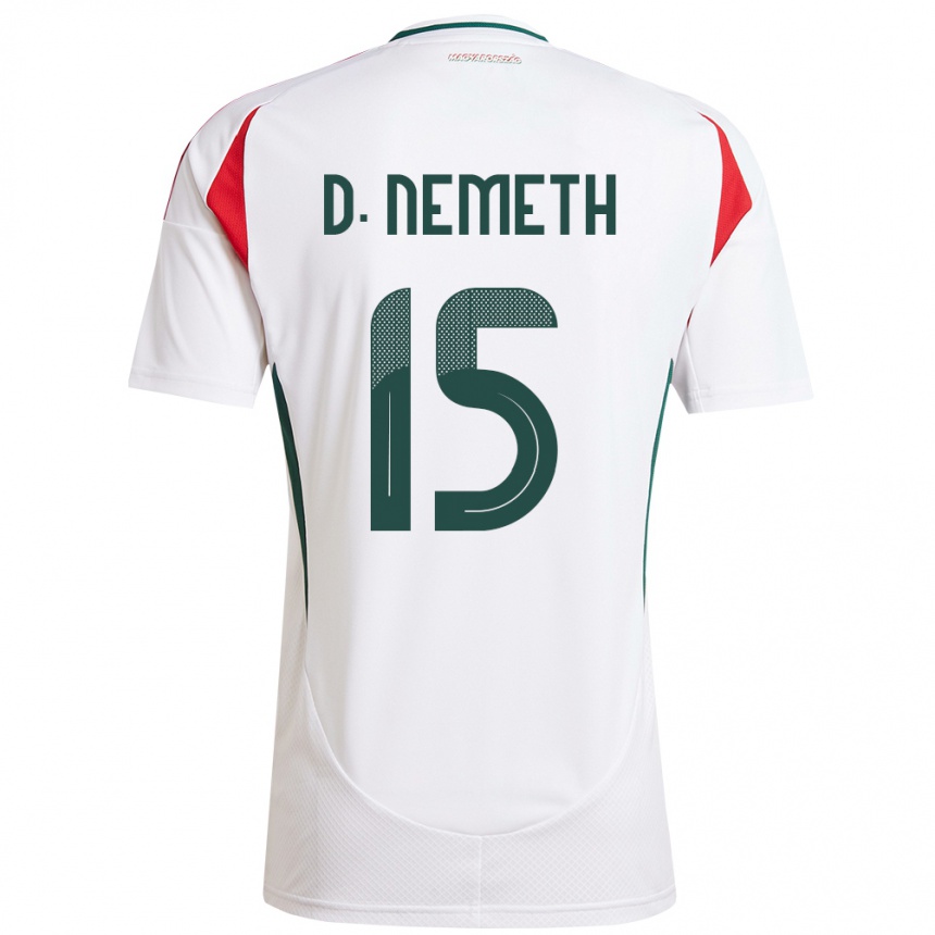 Kids Football Hungary Diana Németh #15 White Away Jersey 24-26 T-Shirt Uk