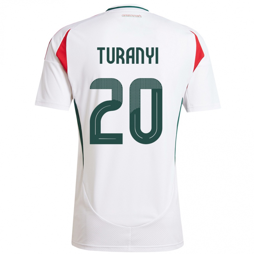 Kids Football Hungary Lilla Turányi #20 White Away Jersey 24-26 T-Shirt Uk