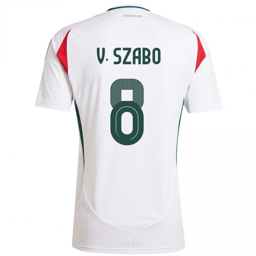 Kids Football Hungary Viktória Szabó #8 White Away Jersey 24-26 T-Shirt Uk