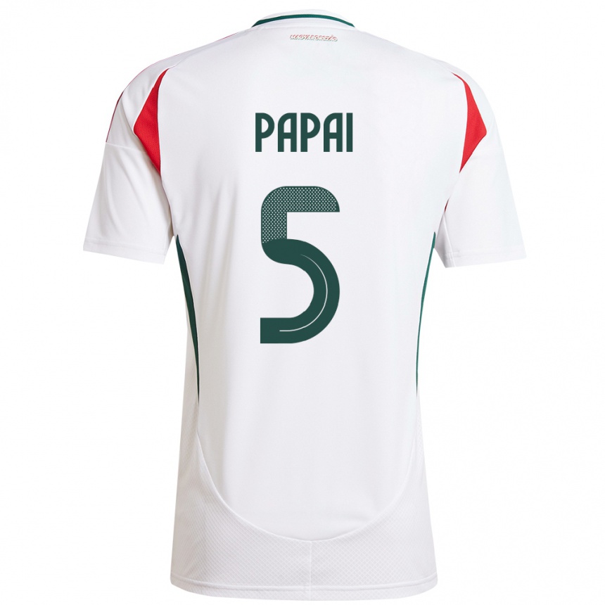 Kids Football Hungary Emőke Pápai #5 White Away Jersey 24-26 T-Shirt Uk