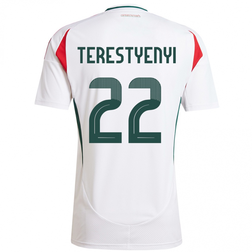 Kids Football Hungary Anna Terestyényi #22 White Away Jersey 24-26 T-Shirt Uk