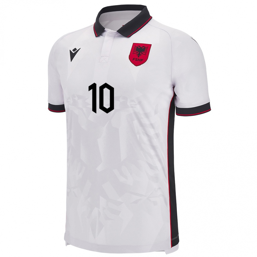 Kids Football Albania Qëndresa Krasniqi #10 White Away Jersey 24-26 T-Shirt Uk