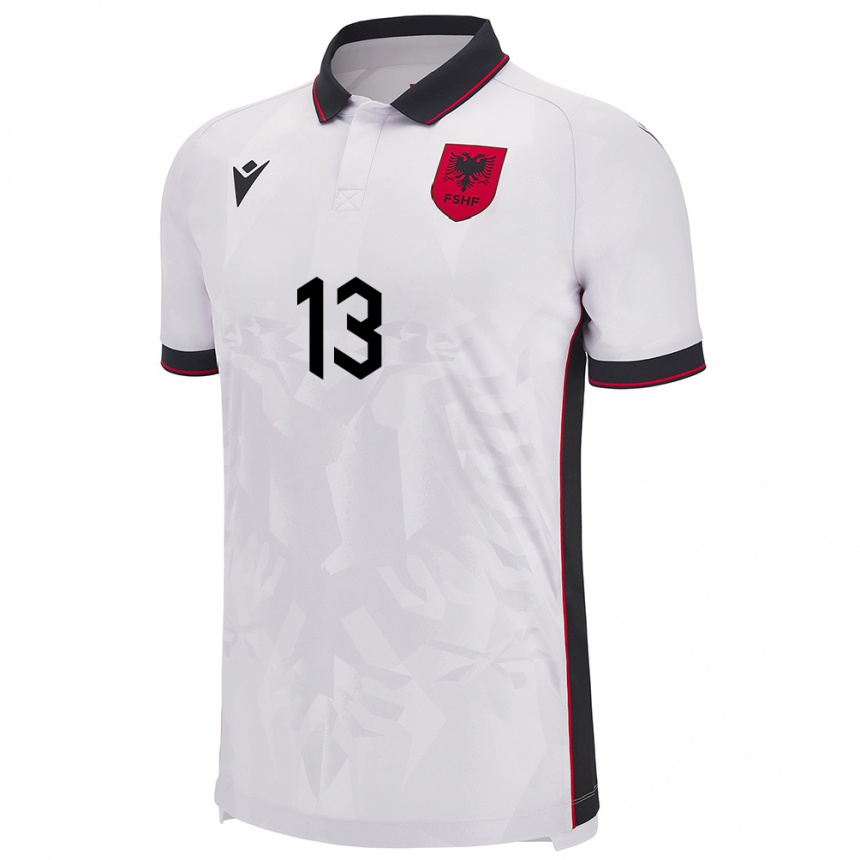 Kids Football Albania Samuele Sina #13 White Away Jersey 24-26 T-Shirt Uk