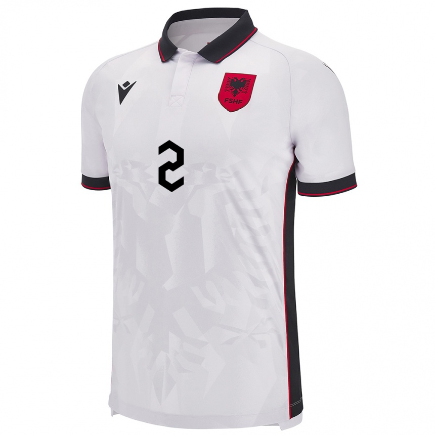 Kids Football Albania Geralb Smajli #2 White Away Jersey 24-26 T-Shirt Uk