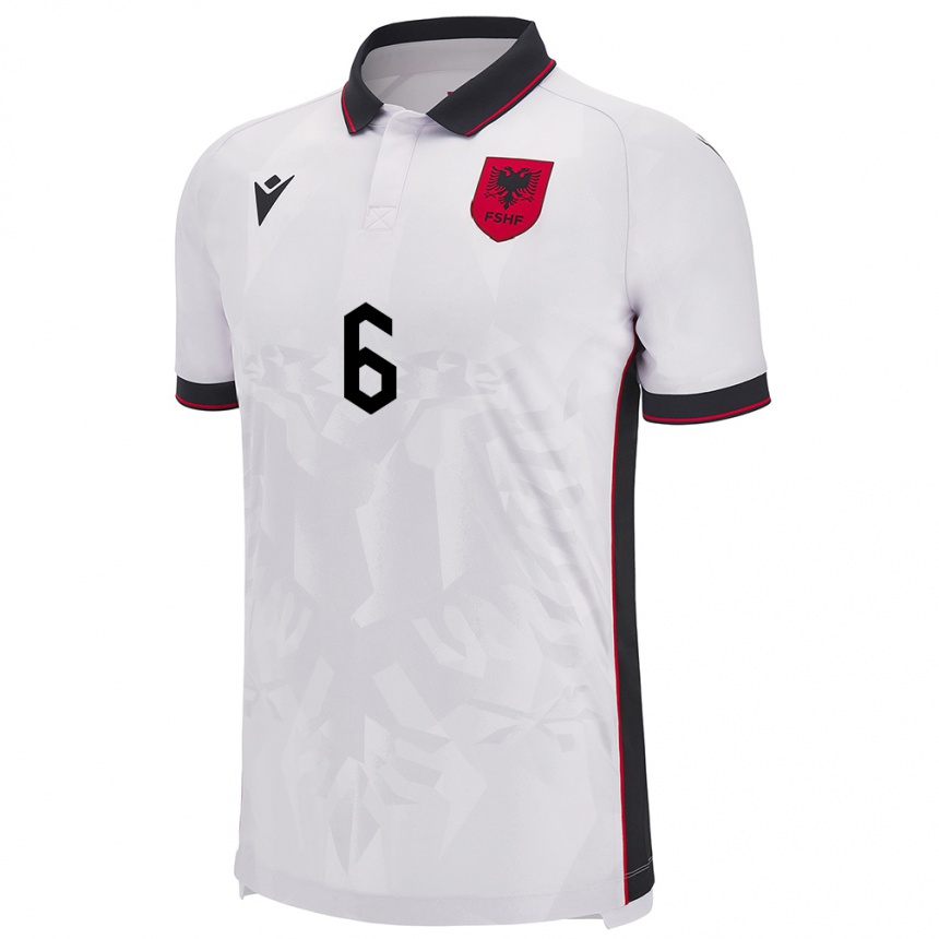 Kids Football Albania Kris Gecaj #6 White Away Jersey 24-26 T-Shirt Uk