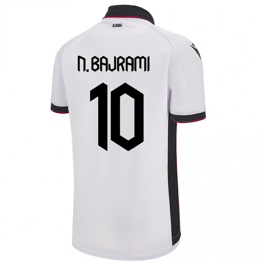 Kids Football Albania Nedim Bajrami #10 White Away Jersey 24-26 T-Shirt Uk