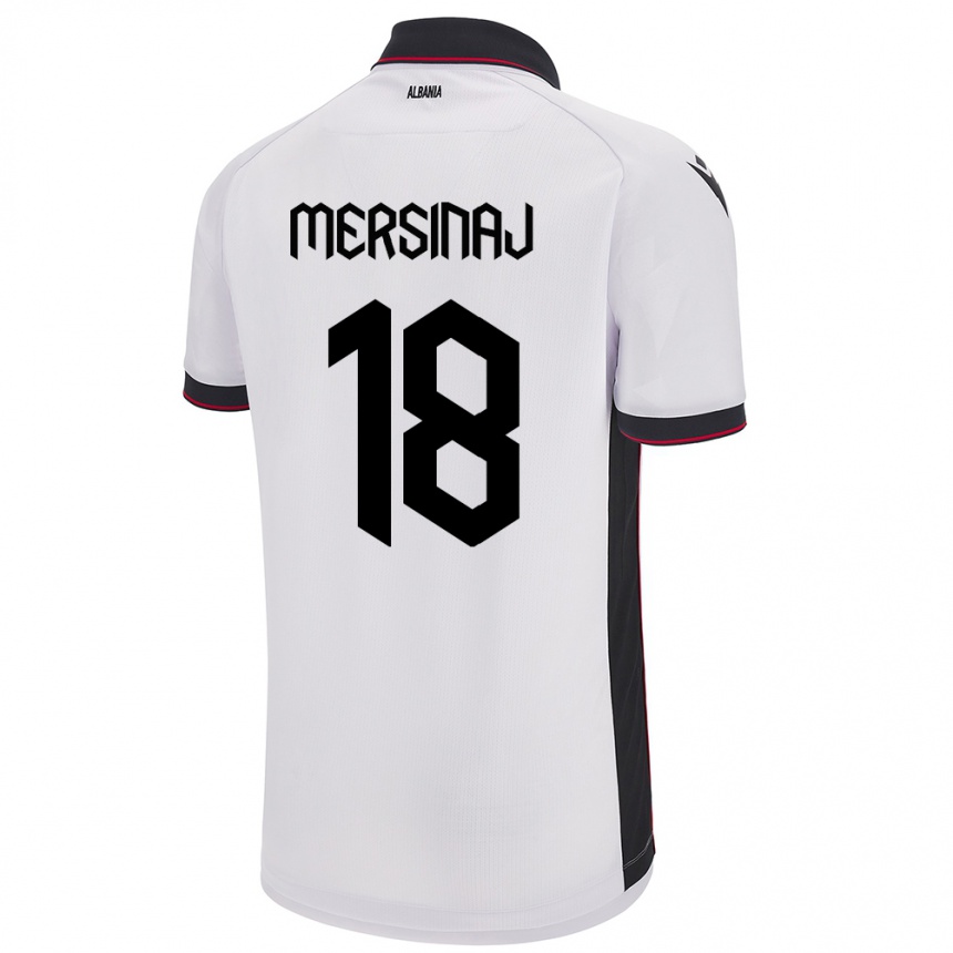 Kids Football Albania Jon Mersinaj #18 White Away Jersey 24-26 T-Shirt Uk