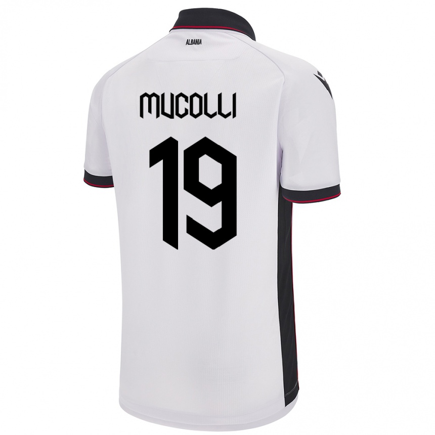 Kids Football Albania Arbnor Mucolli #19 White Away Jersey 24-26 T-Shirt Uk