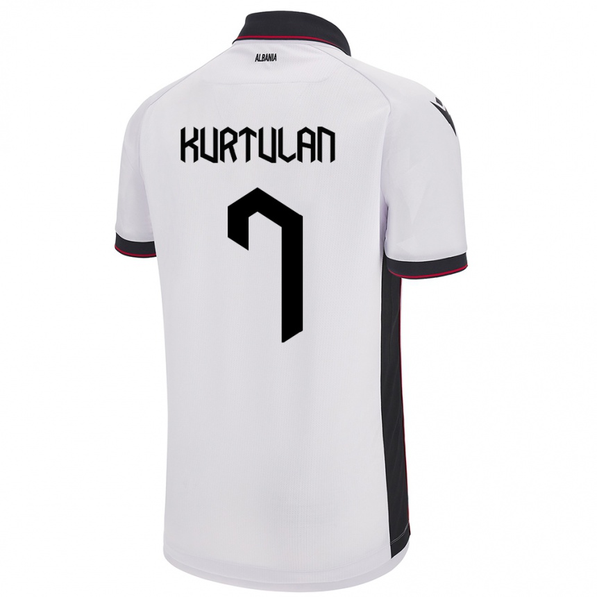 Kids Football Albania Arda Kurtulan #7 White Away Jersey 24-26 T-Shirt Uk