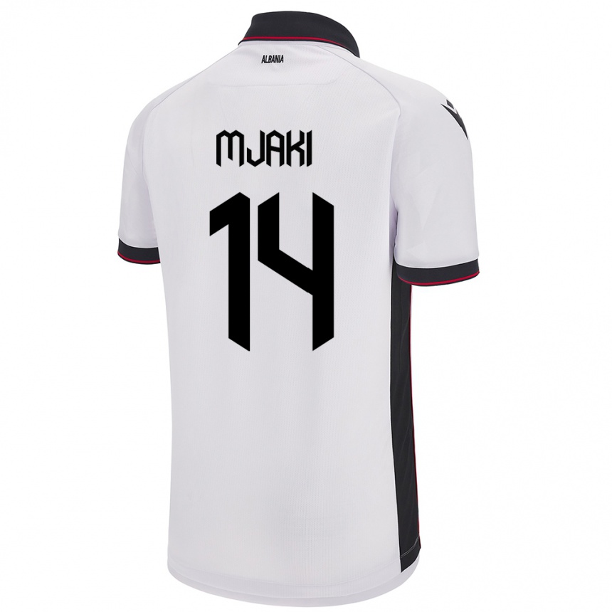 Kids Football Albania Agan Mjaki #14 White Away Jersey 24-26 T-Shirt Uk