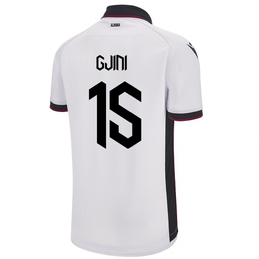 Kids Football Albania Elmando Gjini #15 White Away Jersey 24-26 T-Shirt Uk