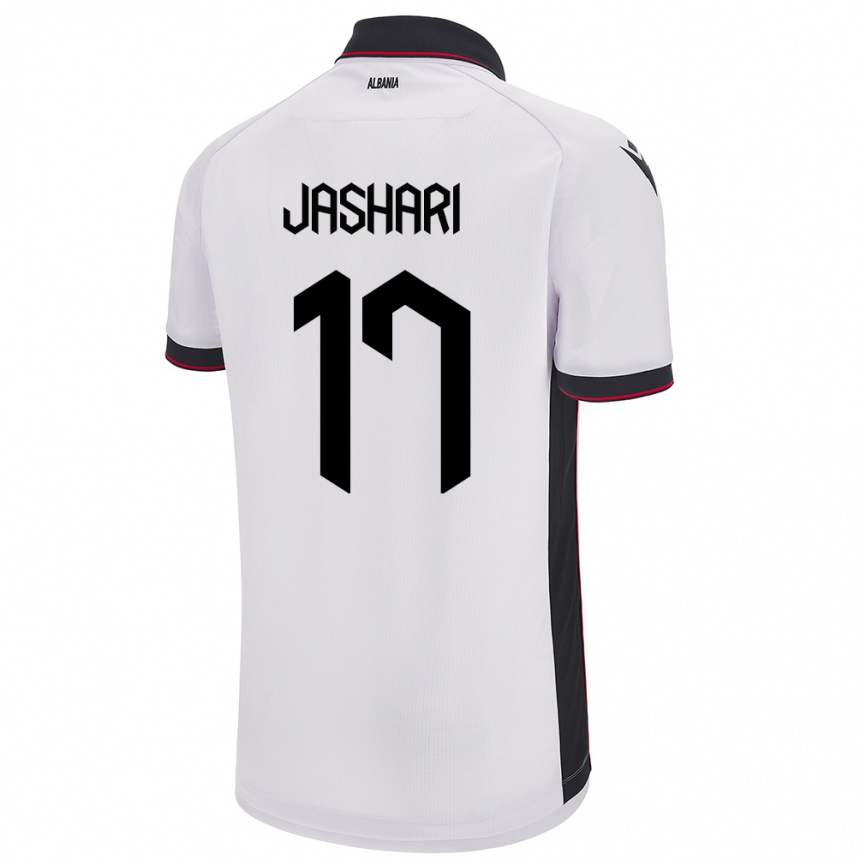 Kids Football Albania Elion Jashari #17 White Away Jersey 24-26 T-Shirt Uk