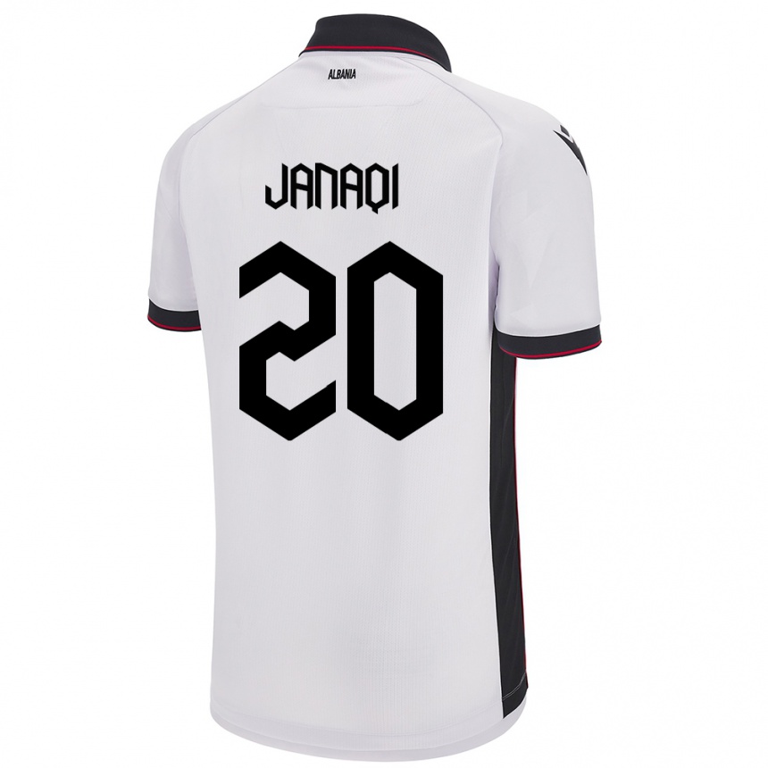 Kids Football Albania Dejvid Janaqi #20 White Away Jersey 24-26 T-Shirt Uk