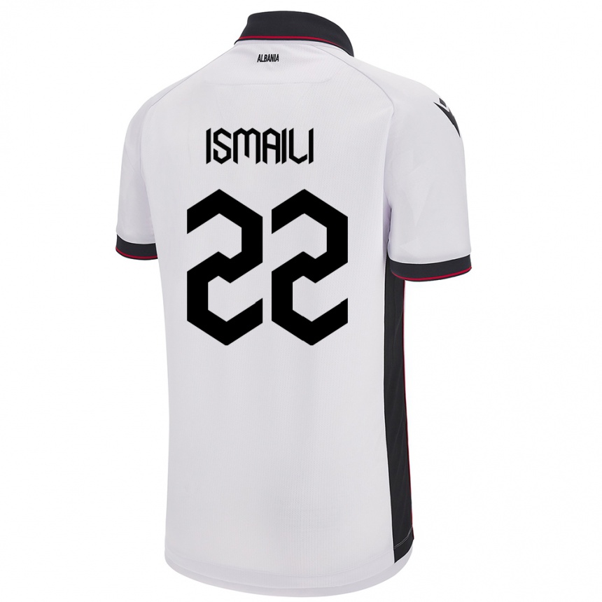 Kids Football Albania Ysni Ismaili #22 White Away Jersey 24-26 T-Shirt Uk