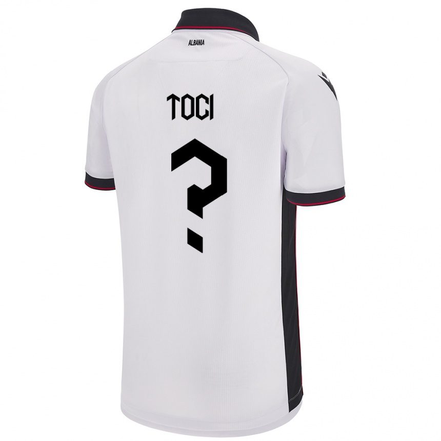 Kids Football Albania Eljon Toci #0 White Away Jersey 24-26 T-Shirt Uk