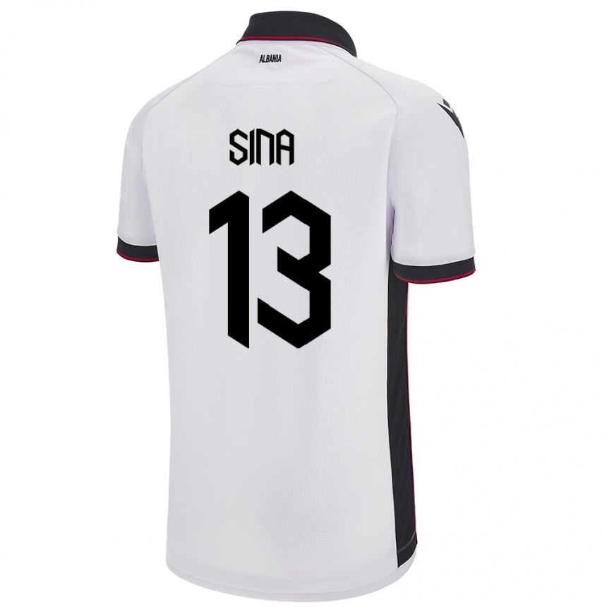 Kids Football Albania Samuele Sina #13 White Away Jersey 24-26 T-Shirt Uk