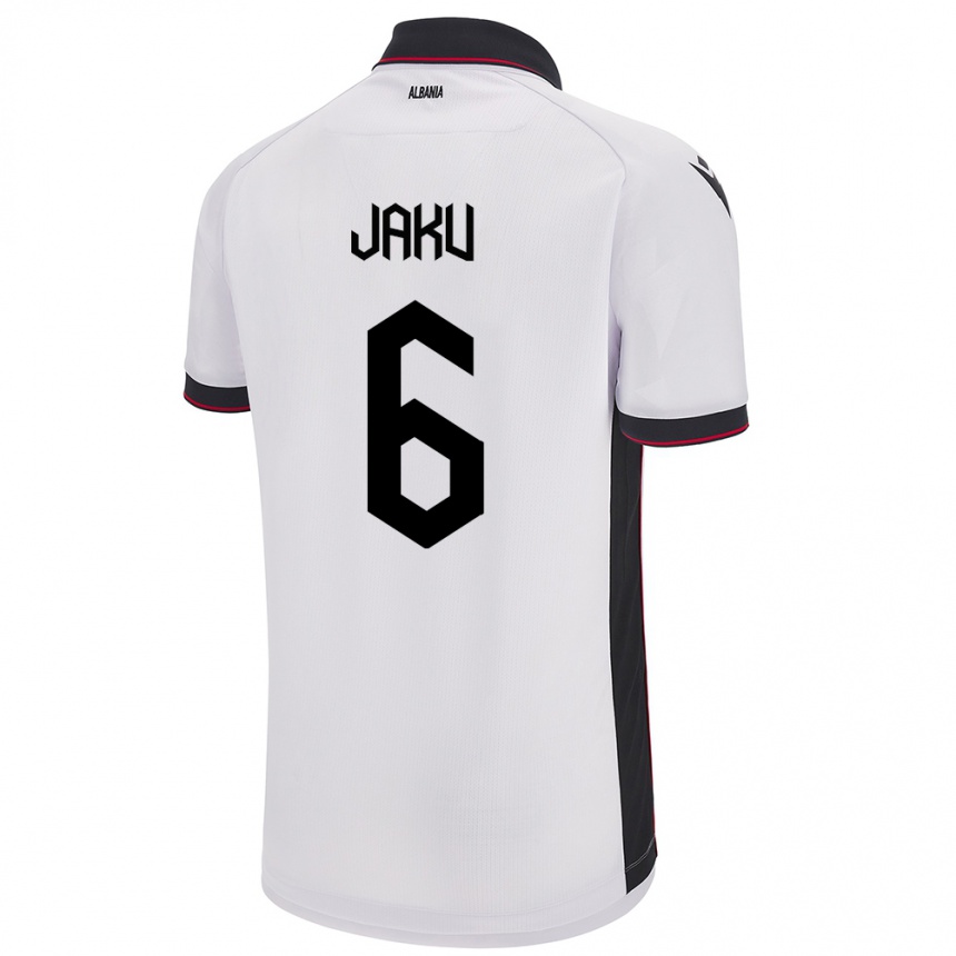 Kids Football Albania Jordi Jaku #6 White Away Jersey 24-26 T-Shirt Uk