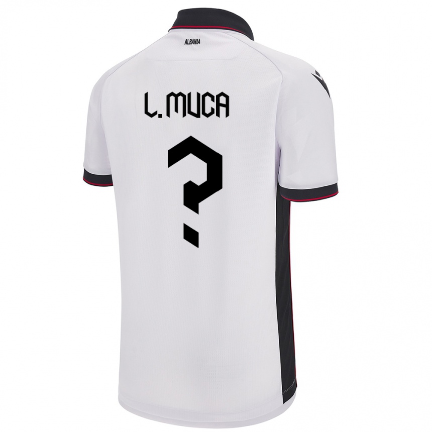 Kids Football Albania Leonard Muca #0 White Away Jersey 24-26 T-Shirt Uk