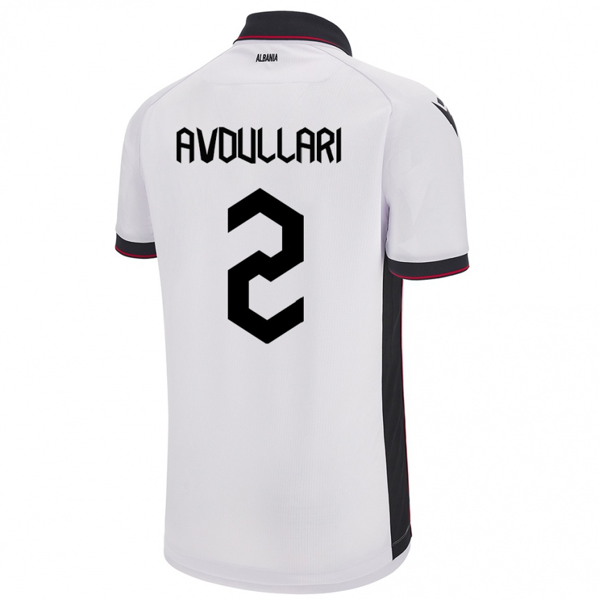 Kids Football Albania Davide Avdullari #2 White Away Jersey 24-26 T-Shirt Uk