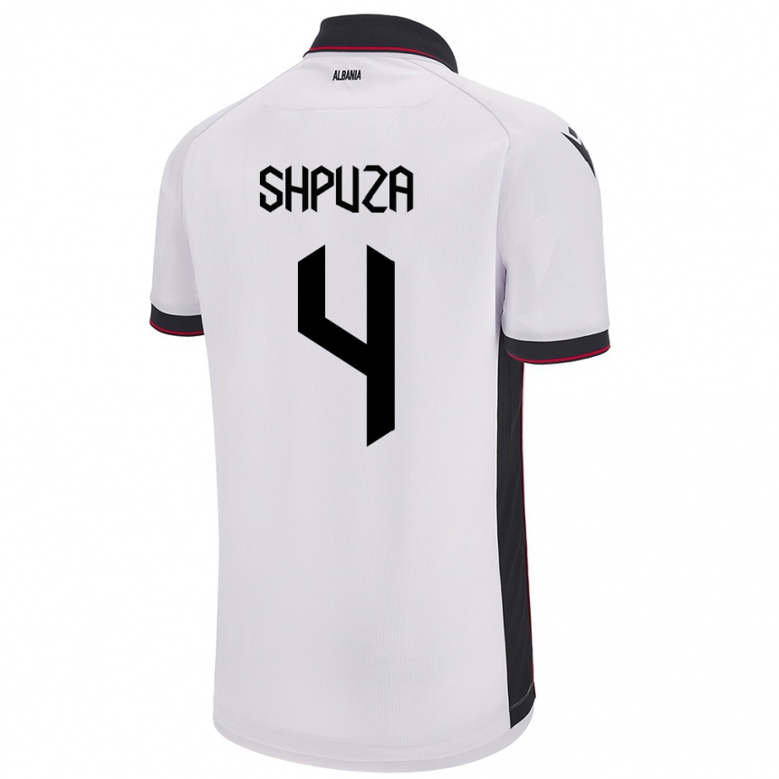 Kids Football Albania Kleo Shpuza #4 White Away Jersey 24-26 T-Shirt Uk