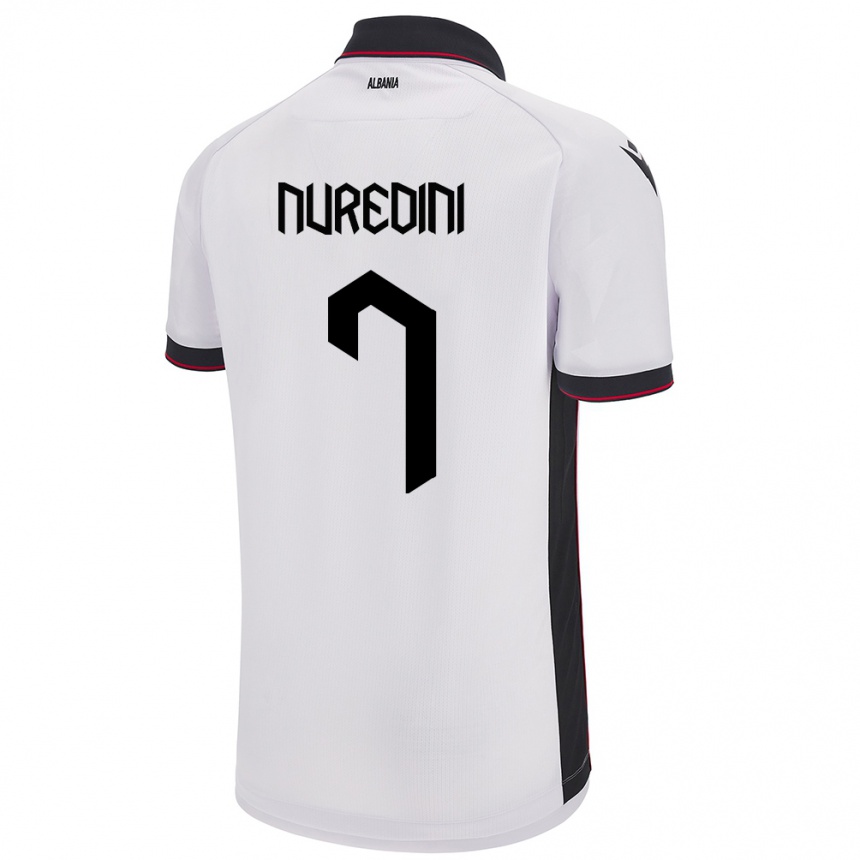 Kids Football Albania Joi Nuredini #7 White Away Jersey 24-26 T-Shirt Uk