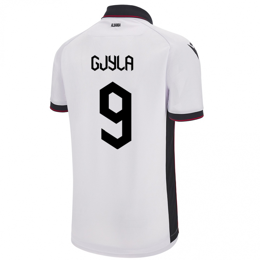 Kids Football Albania Brayan Gjyla #9 White Away Jersey 24-26 T-Shirt Uk