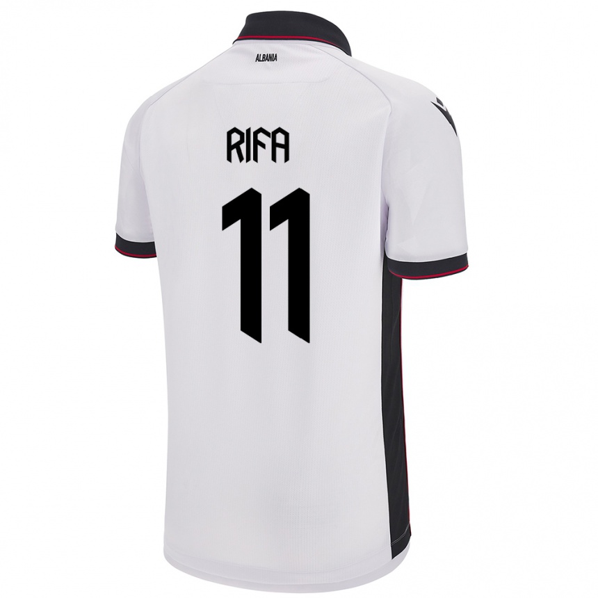 Kids Football Albania Oresti Rifa #11 White Away Jersey 24-26 T-Shirt Uk