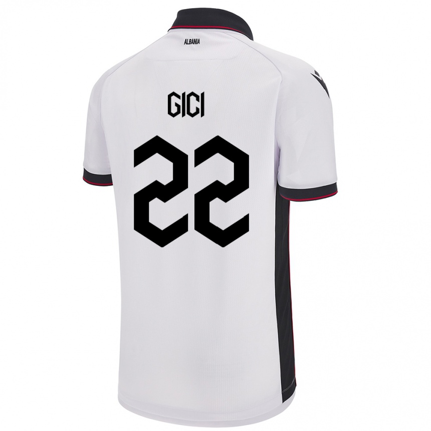 Kids Football Albania Matias Gici #22 White Away Jersey 24-26 T-Shirt Uk