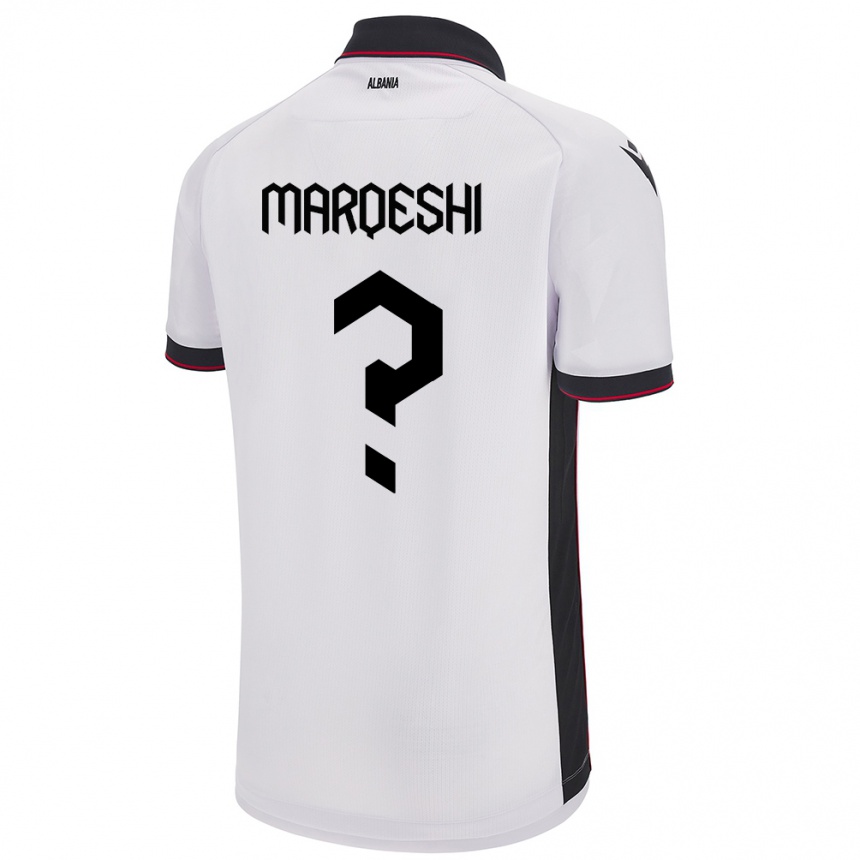 Kids Football Albania Ernesto Marqeshi #0 White Away Jersey 24-26 T-Shirt Uk