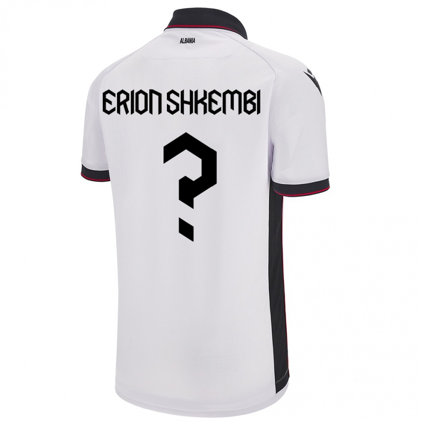 Kids Football Albania Erion Shkembi #0 White Away Jersey 24-26 T-Shirt Uk