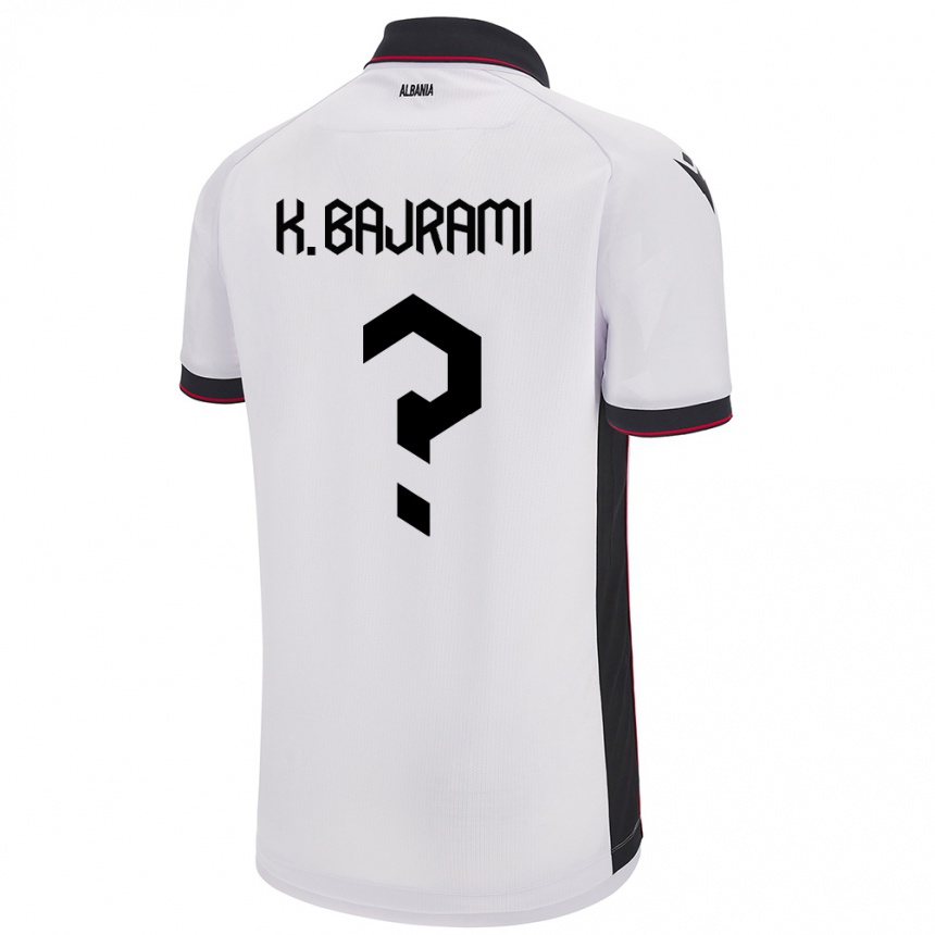 Kids Football Albania Klevi Bajrami #0 White Away Jersey 24-26 T-Shirt Uk