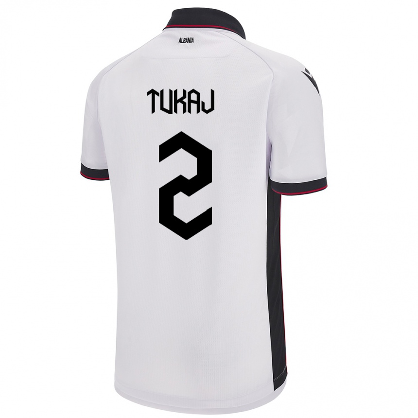 Kids Football Albania Armera Tukaj #2 White Away Jersey 24-26 T-Shirt Uk