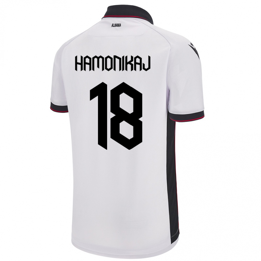 Kids Football Albania Klea Hamonikaj #18 White Away Jersey 24-26 T-Shirt Uk