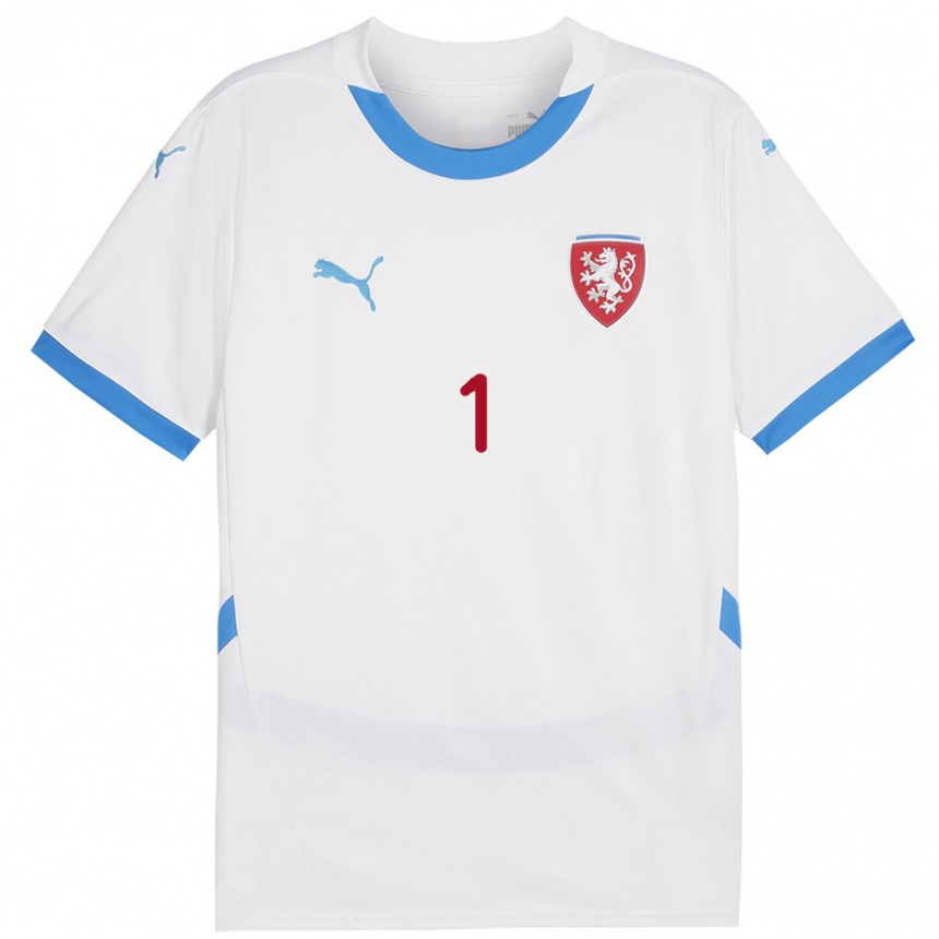 Kids Football Czech Republic Adam Rezek #1 White Away Jersey 24-26 T-Shirt Uk