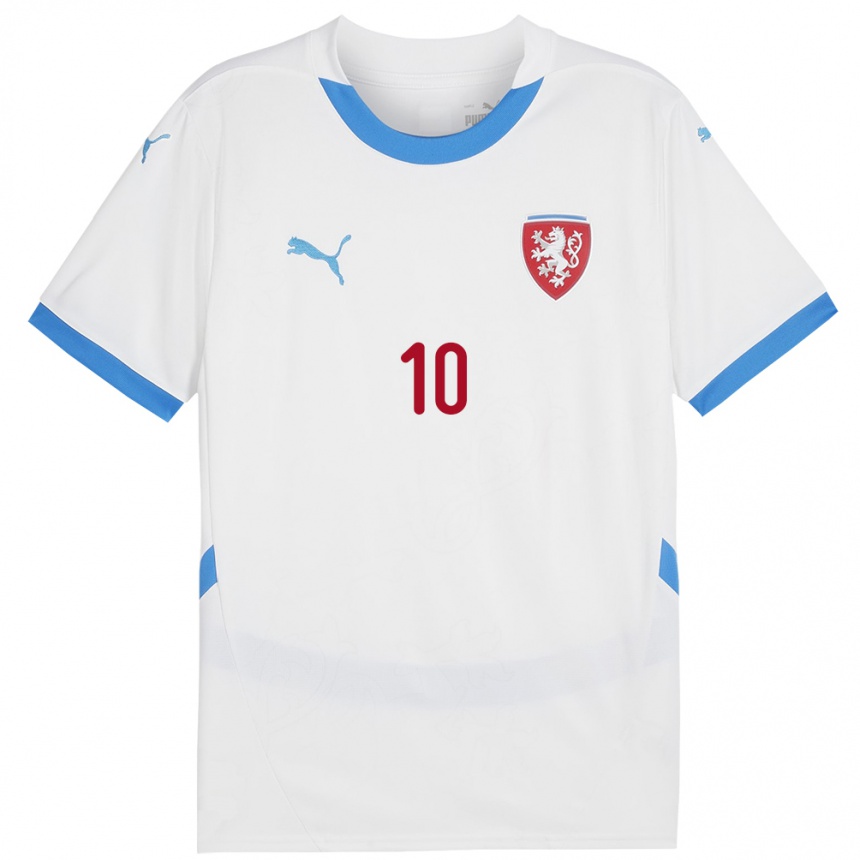 Kids Football Czech Republic Adam Karabec #10 White Away Jersey 24-26 T-Shirt Uk