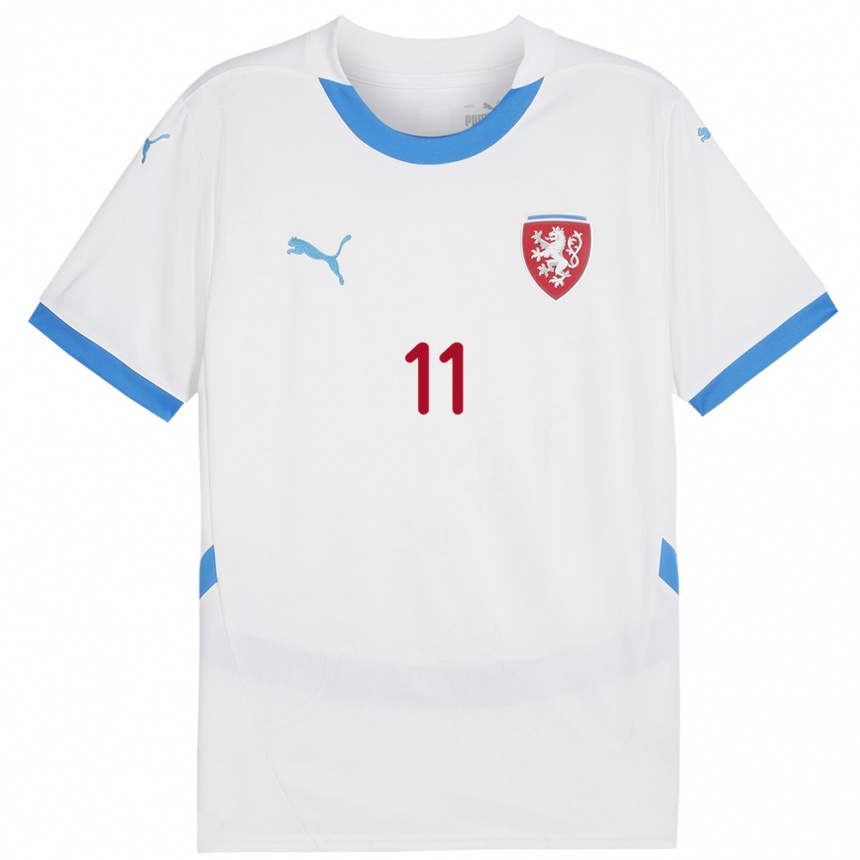 Kids Football Czech Republic Christophe Kabongo #11 White Away Jersey 24-26 T-Shirt Uk