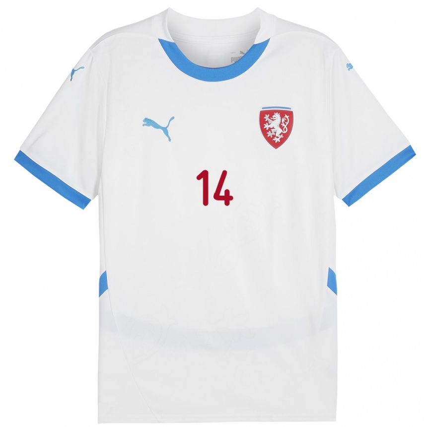 Kids Football Czech Republic Zdenek Toman #14 White Away Jersey 24-26 T-Shirt Uk