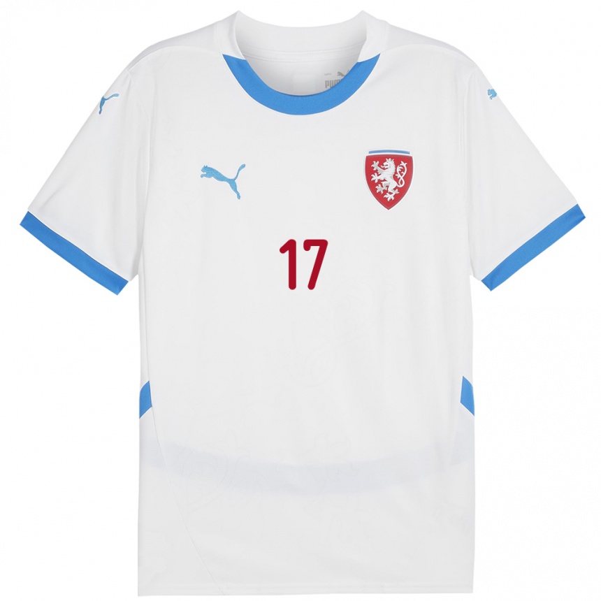 Kids Football Czech Republic Albert Labik #17 White Away Jersey 24-26 T-Shirt Uk