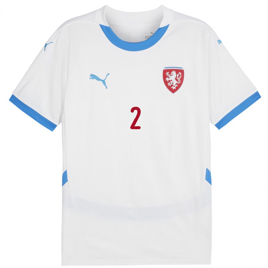 Kids Football Czech Republic Tobias Boledovic #2 White Away Jersey 24-26 T-Shirt Uk